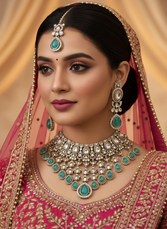 Turquoise Elara Kundan Bridal Jewellery Set