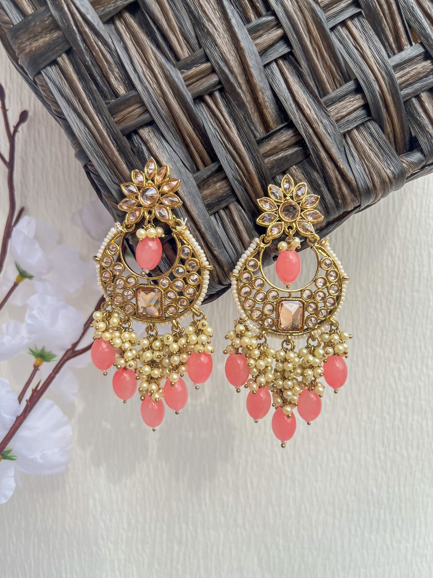 Peach Aaditi Earrings