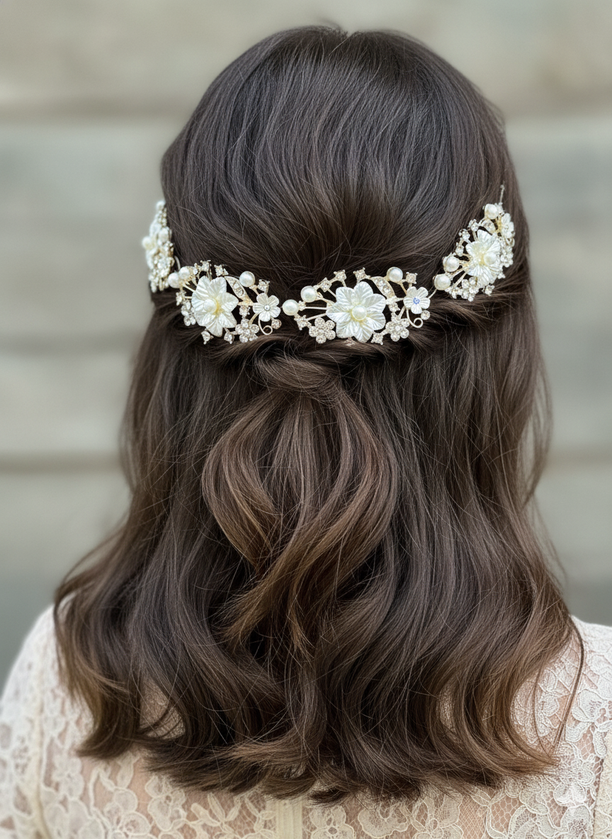 Pearl Kashi Hair Tiara