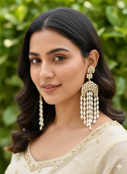 Antique White Noor Danglers￼