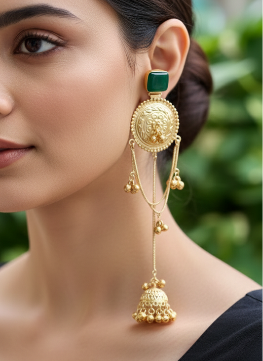 Emerald Arzzo Kashmiri Earrings