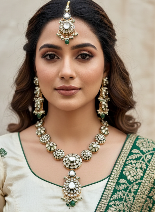 Green Reshika Kundan Bridal Jewellery Set