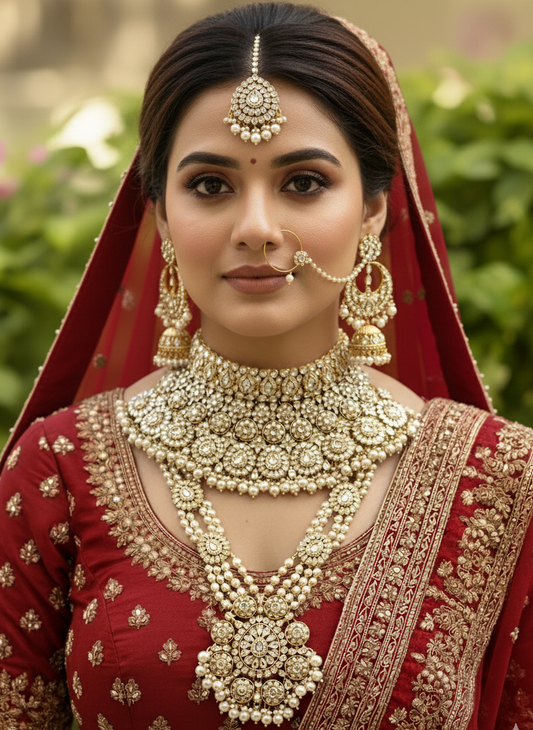 Ivory Naira Kundan Bridal Jewellery Set