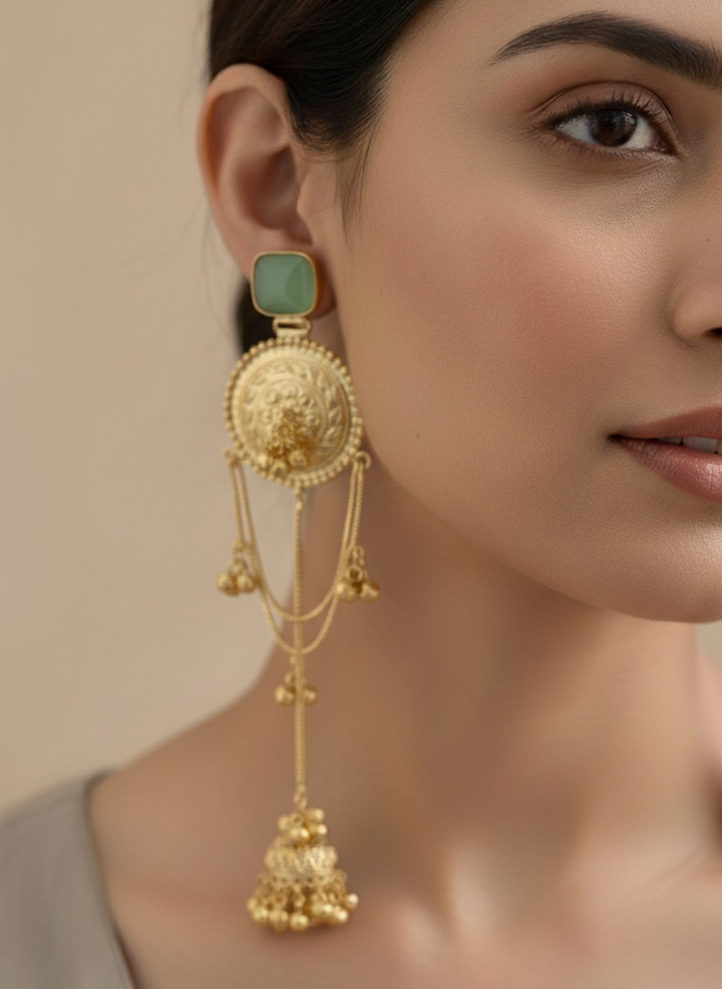 Mint Arzzo Kashmiri Earrings