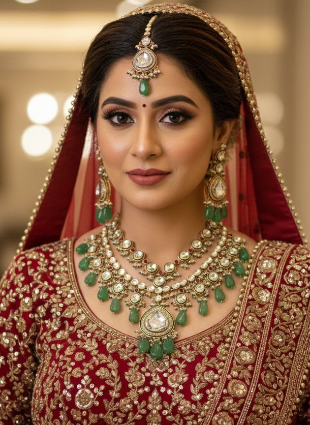 Mint Lyra Kundan Bridal Jewellery Set