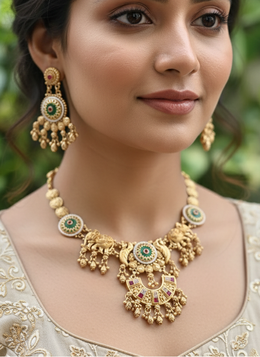 Multicolour Ambha Heritage Jewellery Set