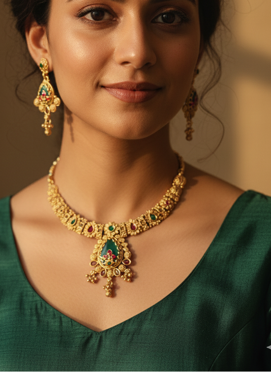 Multicolour Ishawari Heritage Jewellery Set