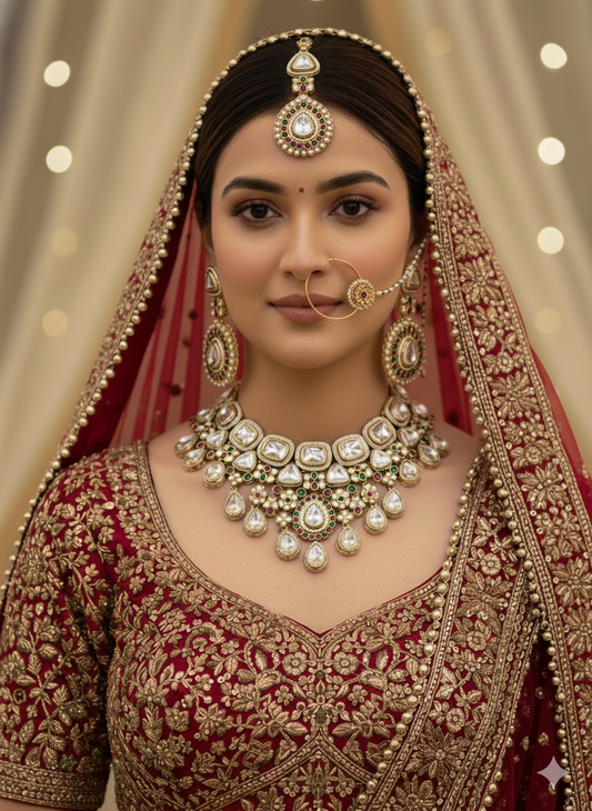 Multicolour Kavya Kundan Bridal Jewellery Set