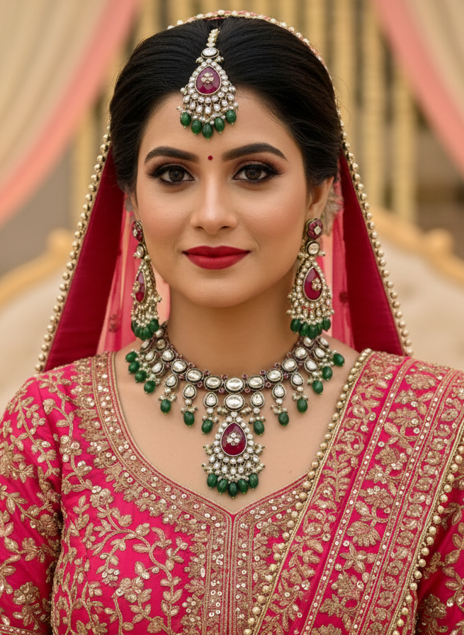 Multicolour Nora Kundan Bridal Jewellery Set