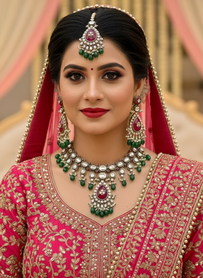Multicolour Nora Kundan Bridal Jewellery Set