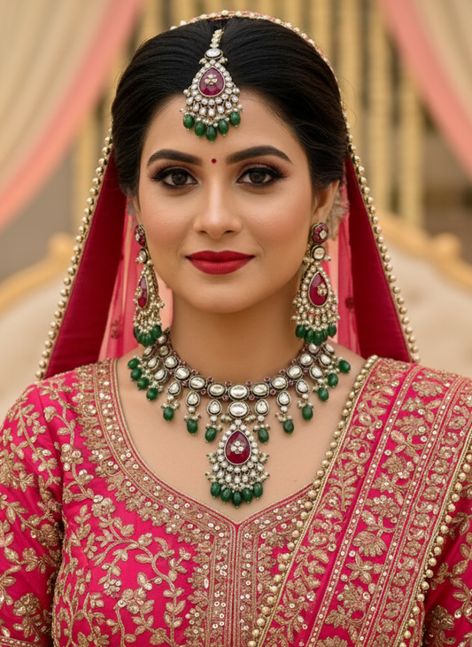 Multicolour Nora Kundan Bridal Jewellery Set