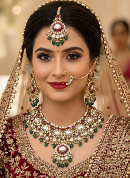 Multicolour Ravya Kundan Bridal Jewellery Set