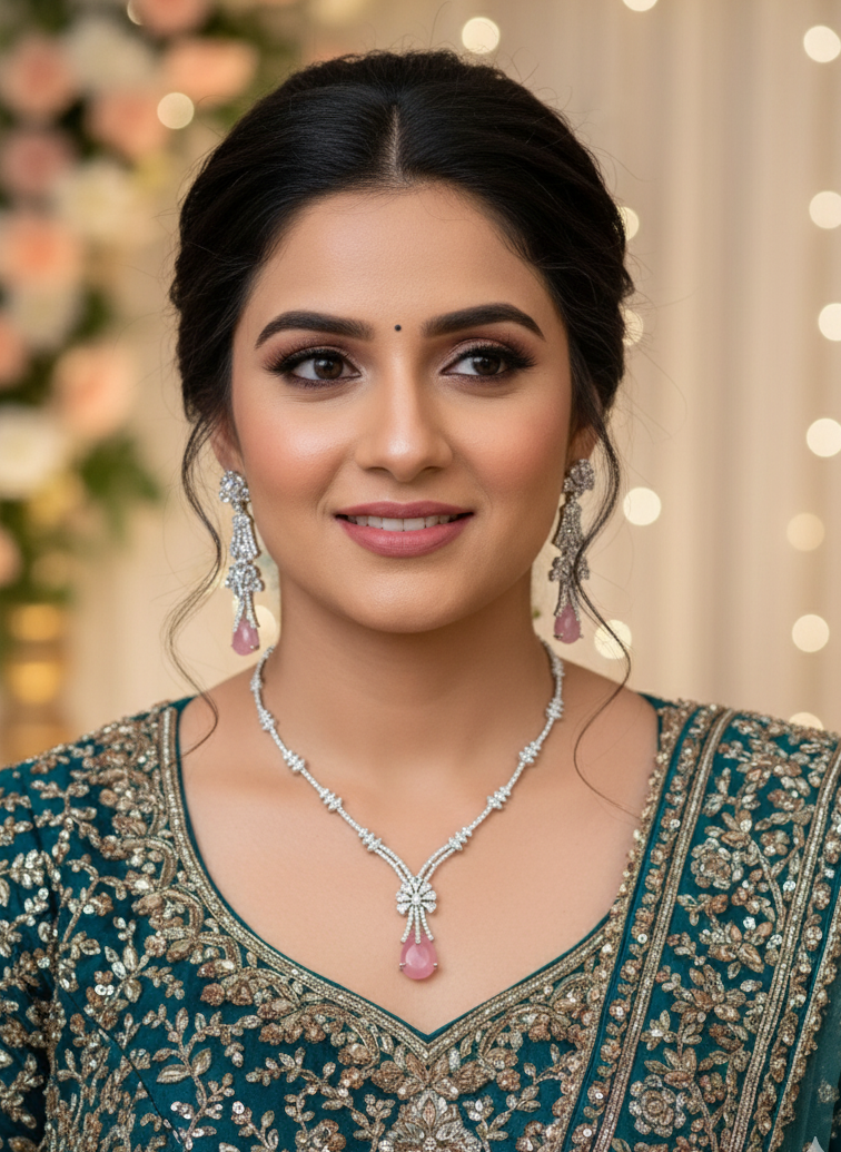 Pink Tara Zirconia Jewellery Set