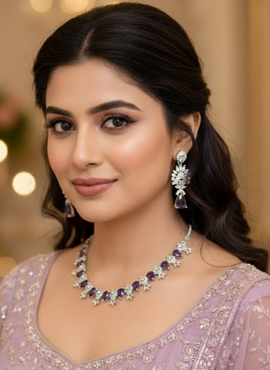 Purple Amara Zirconia Jewellery Set