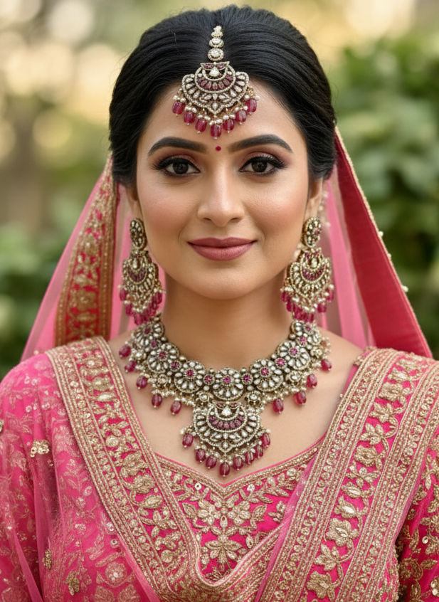 Ruby Mila Kundan Bridal Jewellery Set